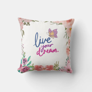"Dream Big, Sleep Well: The Ultimate Dream to Live Throw Pillow
