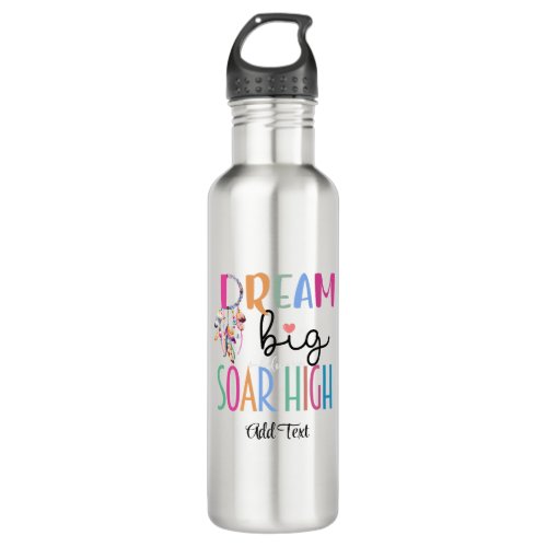 Dream Big Soar High Boho Motivational Dreamcatcher Stainless Steel Water Bottle