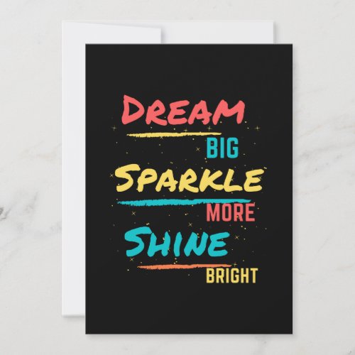 Dream Big Sparkle More Shine Bright Thank You Card