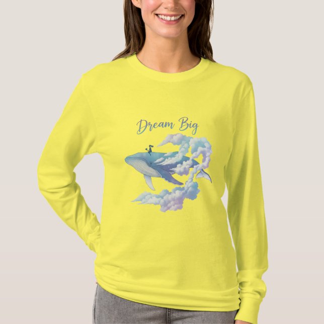 Dream Big – Surreal Fantasy Whale T-Shirt (Front)