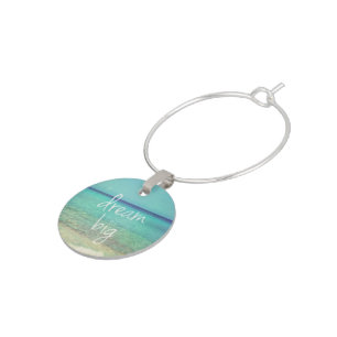 Dream big wine glass charm