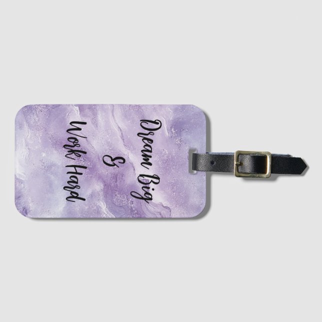Dream Big & Work Hard Luggage Tag (Front Horizontal)
