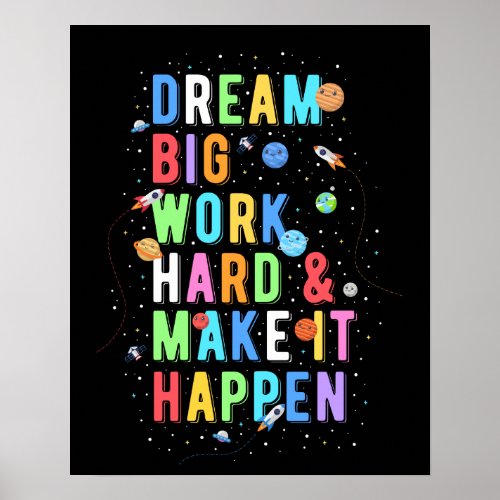 Dream Big Work Hard  Make It Happen Poster