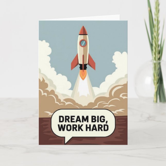 "Dream Big, Work Hard" Success Motivational Card (Front)