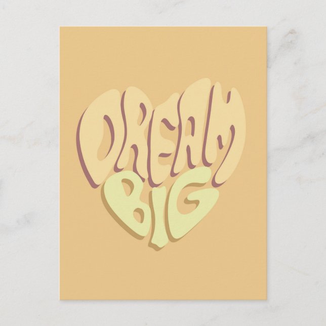 Dream Big: Yellow Positive Words  Postcard (Front)