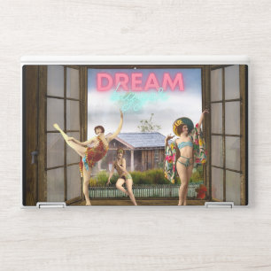 Dream Bigger Altered Art Vintage Dancers HP Laptop Skin