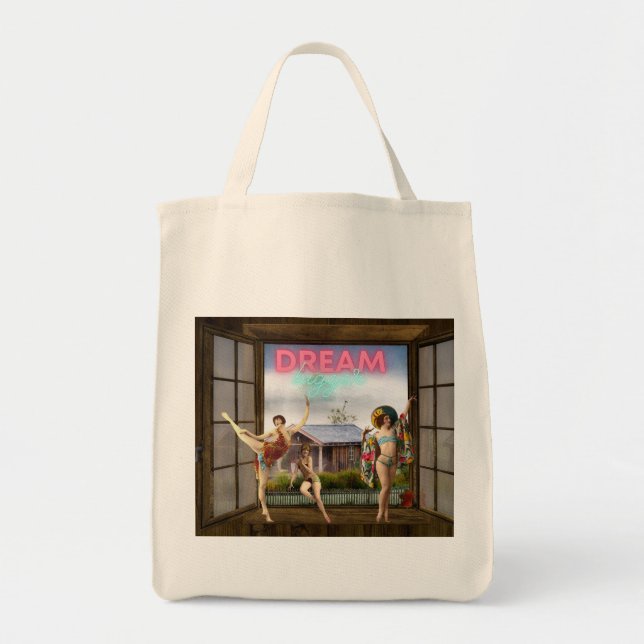 Dream Bigger Altered Art Vintage Dancers  Tote Bag (Front)