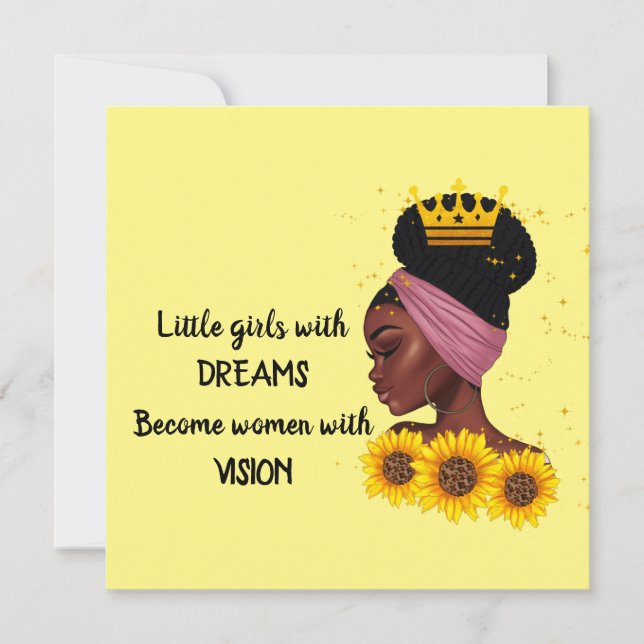 Dream Black Girl Empowering Quote Card (Front)