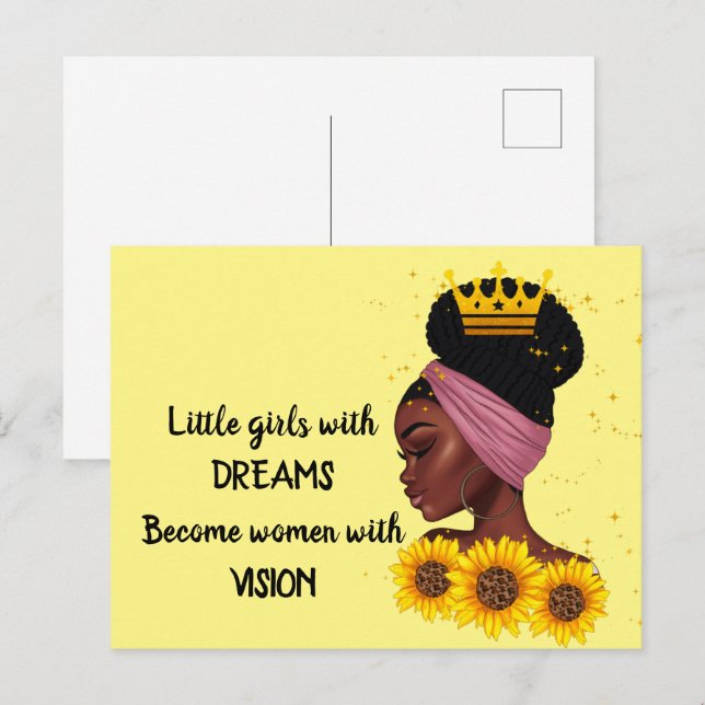 Dream Black Girl Empowering Quote Postcard (Front/Back)
