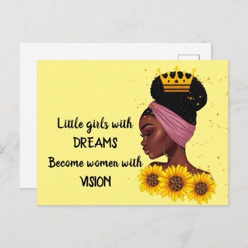 Dream Black Girl Empowering Quote Postcard