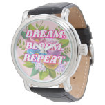 Dream Bloom Repeat Floral Motivational Necklace  Watch