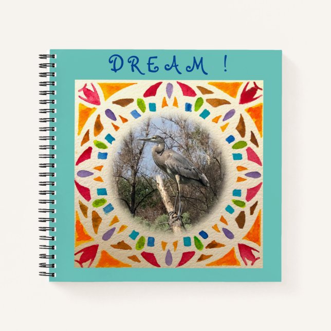 Dream Blue Heron and Watercolor Journal (Front)