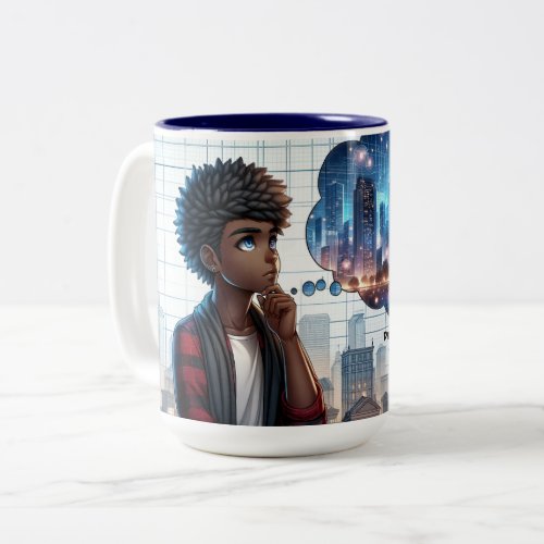 Dream Blueprint Anime Character Cityscape Thought Two_Tone Coffee Mug