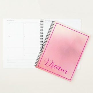 "Dream" Bright Pink Letter Gradient Pink  Planner