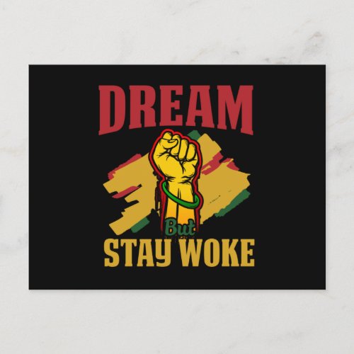 Dream But Stay Woke Africa Fist Announcement Postcard