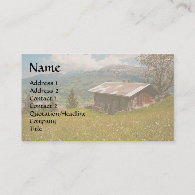 Dream Cabin Wildflower Meadow House Business Card (Front)