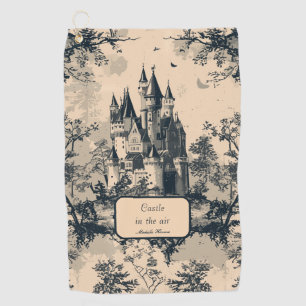 Dream Castle Midnight and Ivory Toile de Jouy Golf Towel