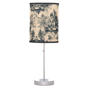 Dream Castle Midnight and Ivory Toile de Jouy Table Lamp