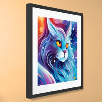 Dream Cat Abstract world of colors Framed Art