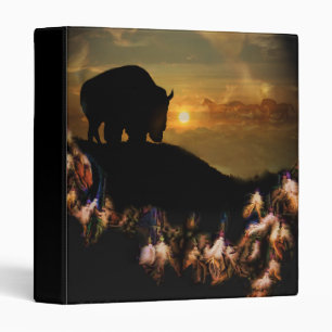 Dream Catch Buffalo and Horses 3 Ring Binder