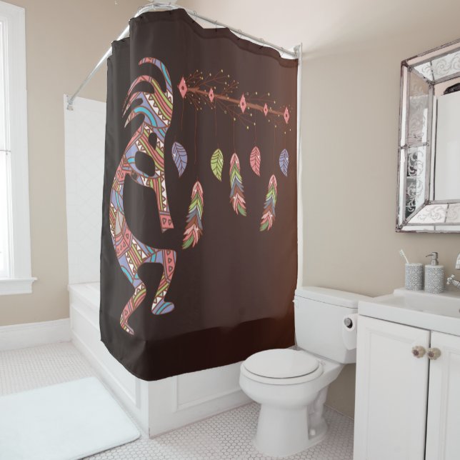 Dream Catcher Alien or Life Form Kokopelli Shower Curtain (In Situ)