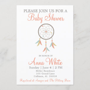 Dream Catcher Baby Shower Invitation