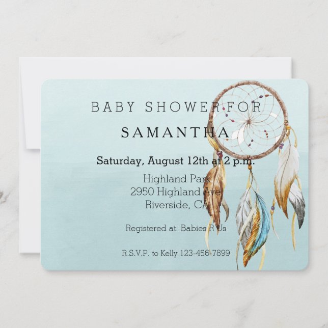 Dream Catcher baby shower Invitation (Front)