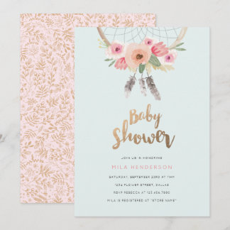 Dream Catcher Baby Shower Invitation