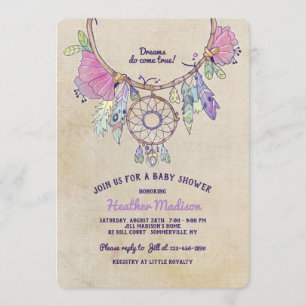 Dream Catcher Baby Shower Invitation