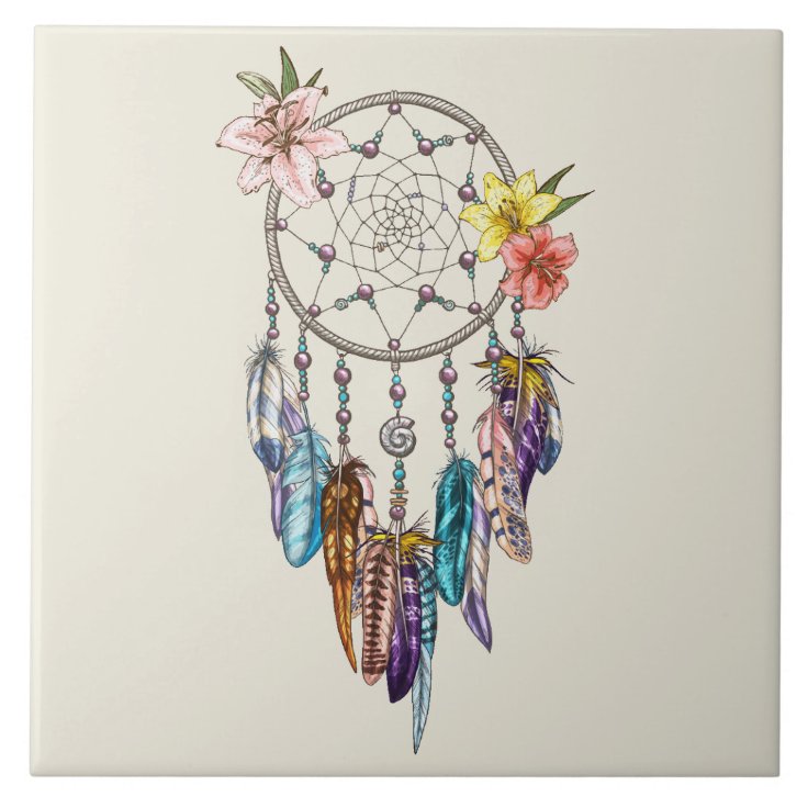 Dream catcher Background Ceramic Tile | Zazzle