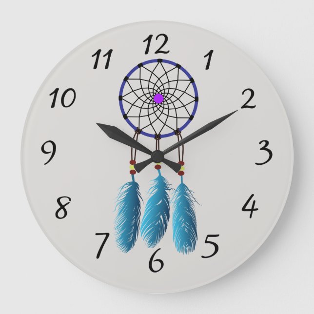 Dream catcher Background Large Clock (Front)