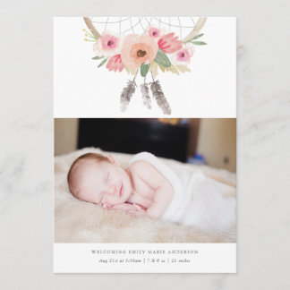 Dream Catcher Birth Announcement