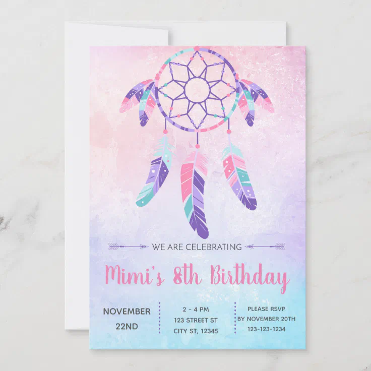 Dream Catcher Birthday Invitation Zazzle