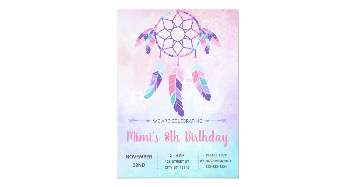 Dream Catcher Birthday Invitation | Zazzle.com