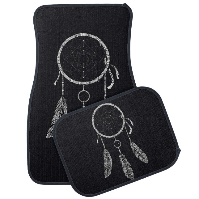 Dream Catcher Black Car Floor Mat (Set)