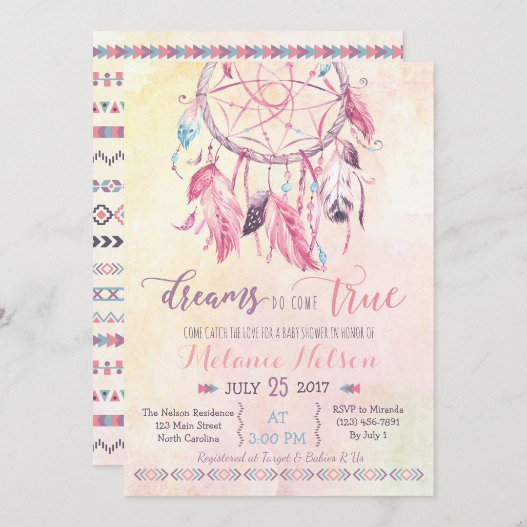 Dream Catcher Boho Baby Shower Invitation | Zazzle