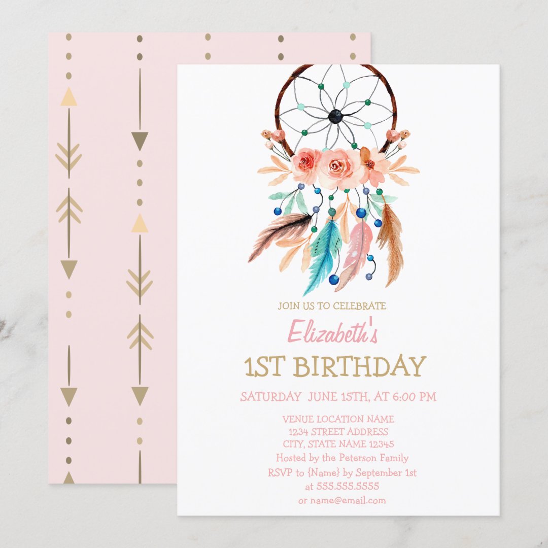 Dream Catcher,Boho Birthday Invitation | Zazzle