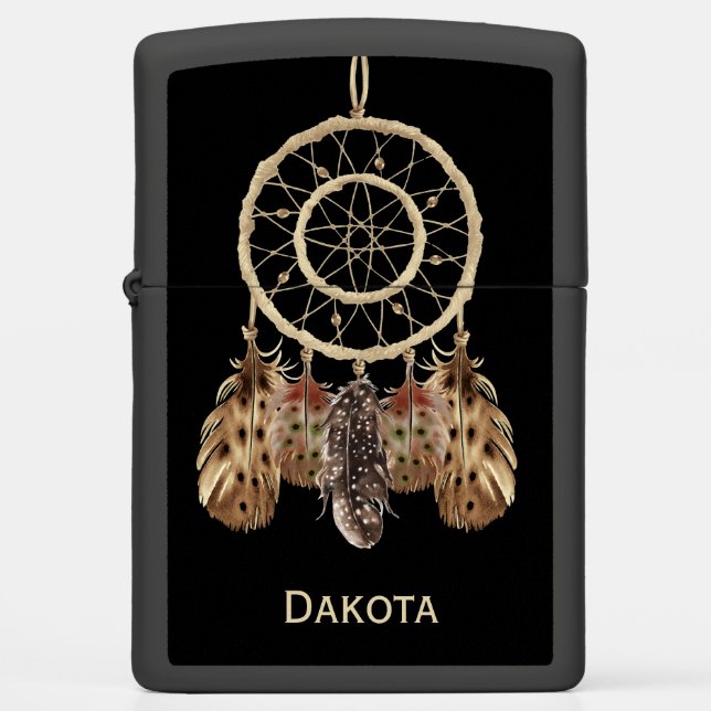 Dream Catcher Boho Style with Your Name Zippo Lighter (Front)
