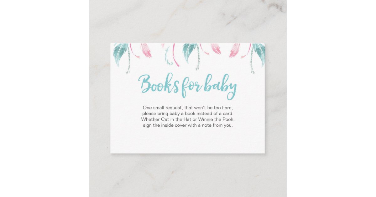 Dream Catcher Book Request Baby Shower Insert Card Zazzle Com