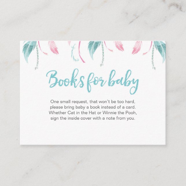 Dream Catcher Book Request Baby Shower Insert Card (Front)