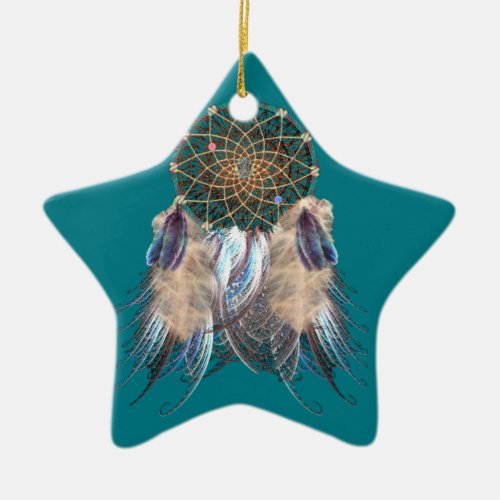 Dream catcher ceramic ornament