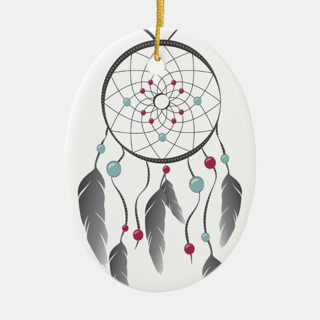 Dream Catcher Ceramic Ornament (Front)