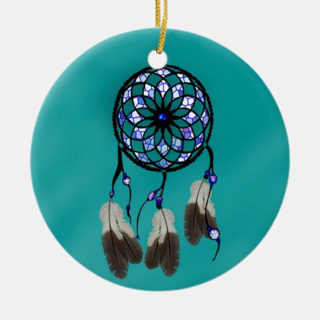 Dream Catcher Ceramic Ornament (Front)