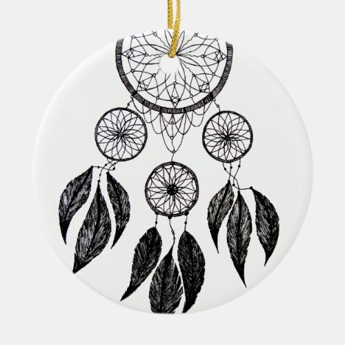 Dream Catcher Ceramic Ornament