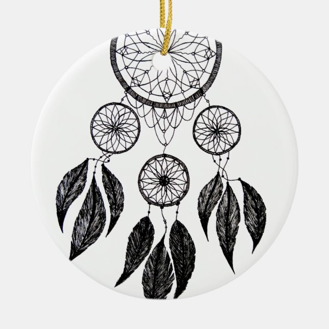 Dream Catcher Ceramic Ornament (Front)