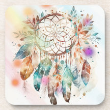 Dream Catcher Coasters White Background