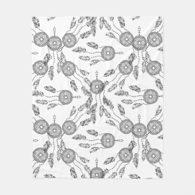 Dream Catcher Design Fleece Blanket (Front)