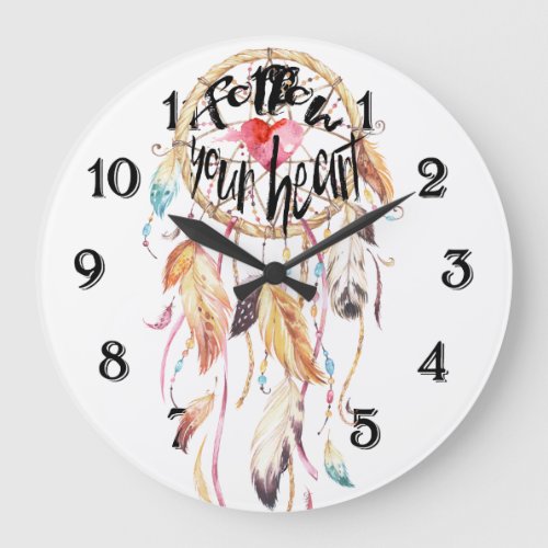 Dream Catcher Follow your heart Large Clock