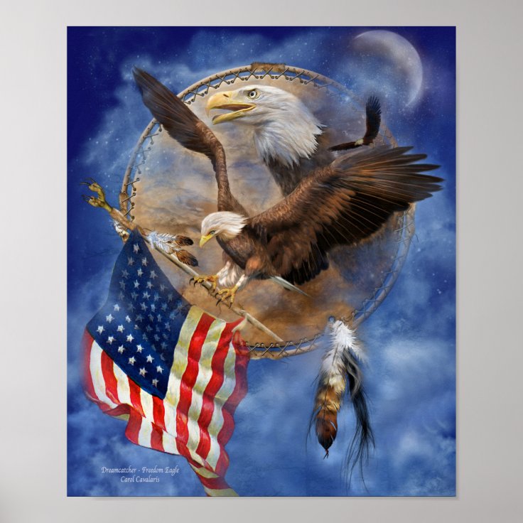 Dream Catcher - Freedom Eagle Art Poster/Print Poster | Zazzle