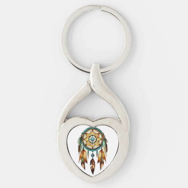 Dream Catcher Heart Keychain (Front)